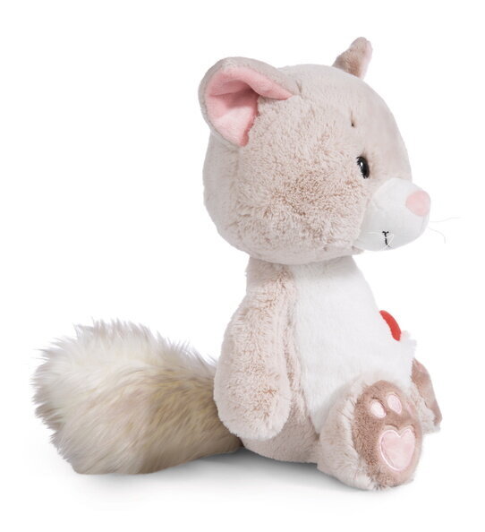 Minkštas žaislas Meilės kačiukas Nici, baltas, 35 cm цена и информация | Minkšti (pliušiniai) žaislai | pigu.lt