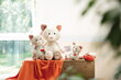 Minkštas žaislas Meilės kačiukas Nici, baltas, 35 cm цена и информация | Minkšti (pliušiniai) žaislai | pigu.lt