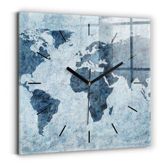 Sieninis laikrodis Dažytas Pasaulio Žemėlapis kaina ir informacija | Laikrodžiai | pigu.lt