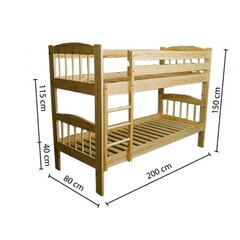 Товар с повреждением. Кровать двуспальная, 80х200, коричневая цена и информация | Товары с повреждениями | pigu.lt
