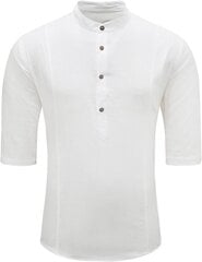Летняя мужская рубашка Elegancity, короткий рукав, хлопковая, белая цена и информация | Футболка мужская | pigu.lt