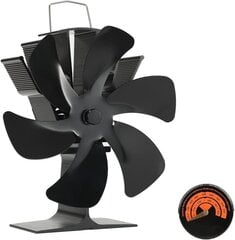 Самозапускающаяся вентилятор для камина с 6 лопастями Highsam,черный цена и информация | Принадлежности для отопительного оборудования | pigu.lt