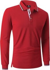 Мужская дышащая рубашка-поло с длинными рукавами SwissWell, бордовая цена и информация | Мужские рубашки | pigu.lt