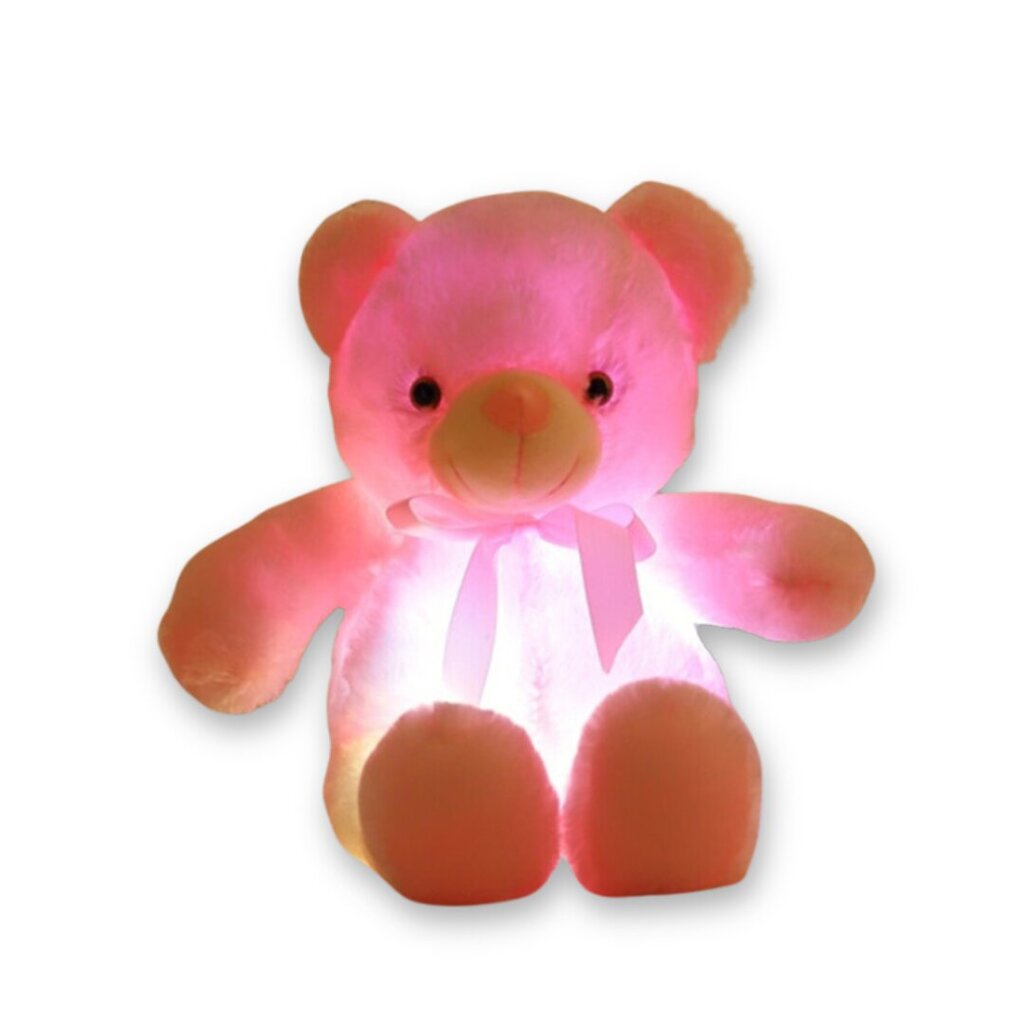 Pliušinis žaislas Teddy Led Bear, rožinis, 30 cm kaina ir informacija | Minkšti (pliušiniai) žaislai | pigu.lt