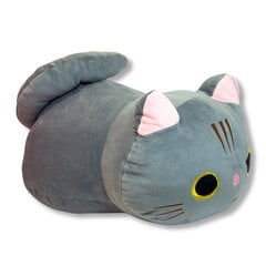 Плюшевая игрушка подушка Котик, 50 см, серый цена и информация | Мягкие игрушки | pigu.lt