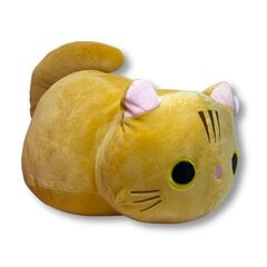 Плюшевая игрушка подушка Котик, 50 см, коричневый цена и информация | Мягкие игрушки | pigu.lt