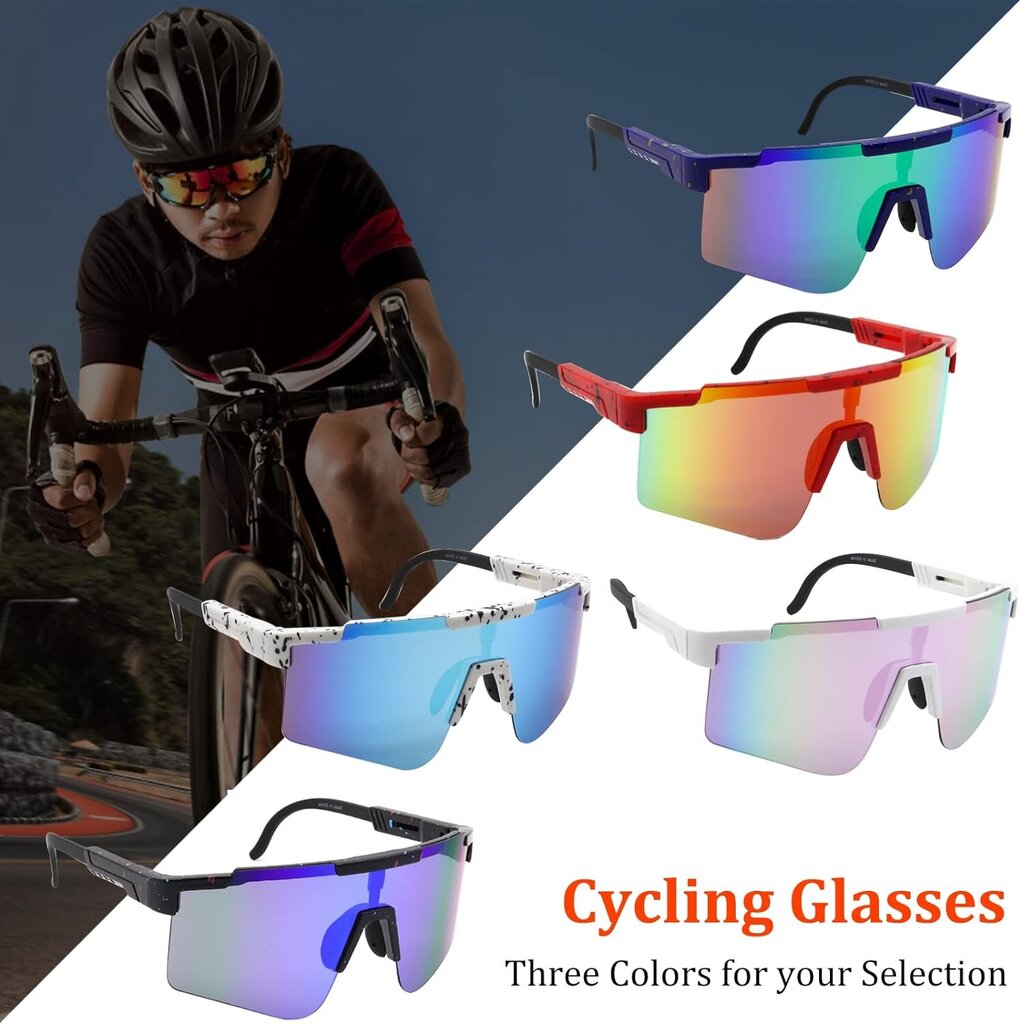 Sportiniai akiniai nuo saulės Nocihcass, mėlyni kaina ir informacija | Sportiniai akiniai | pigu.lt