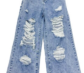 Джинсовые брюки для девочек, синие цена и информация | Брюки для девочки | pigu.lt