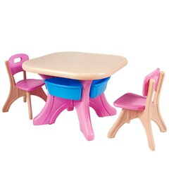Vaikų užsiėmimų stalas Costway, rožinis kaina ir informacija | Vaikiškos kėdutės ir staliukai | pigu.lt