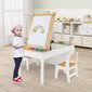 Veiklos stalas Costway, 109x55x60 cm, baltas/rudas kaina ir informacija | Vaikiškos kėdutės ir staliukai | pigu.lt