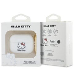 Силиконовый чехол Hello Kitty с 3D-головой котенка для AirPods Pro 2 (2022/2023) — белый цена и информация | Аксессуары для наушников | pigu.lt