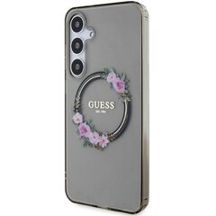 Guess GUHMS24SHFWFCT S24 S921 przeźroczysty|transparent hardcase IML Flowers Wreath MagSafe цена и информация | Чехлы для телефонов | pigu.lt