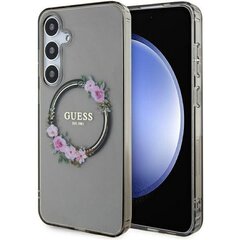 Guess GUHMS24SHFWFCT S24 S921 przeźroczysty|transparent hardcase IML Flowers Wreath MagSafe цена и информация | Чехлы для телефонов | pigu.lt