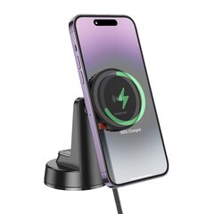 Borofone Car holder BH208 Mona magnetic with induction charging with Type C cable to dashboard black цена и информация | Держатели для телефонов | pigu.lt