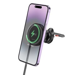 Borofone Car holder BH208 Mona magnetic with induction charging with Type C cable to air vent black цена и информация | Держатели для телефонов | pigu.lt