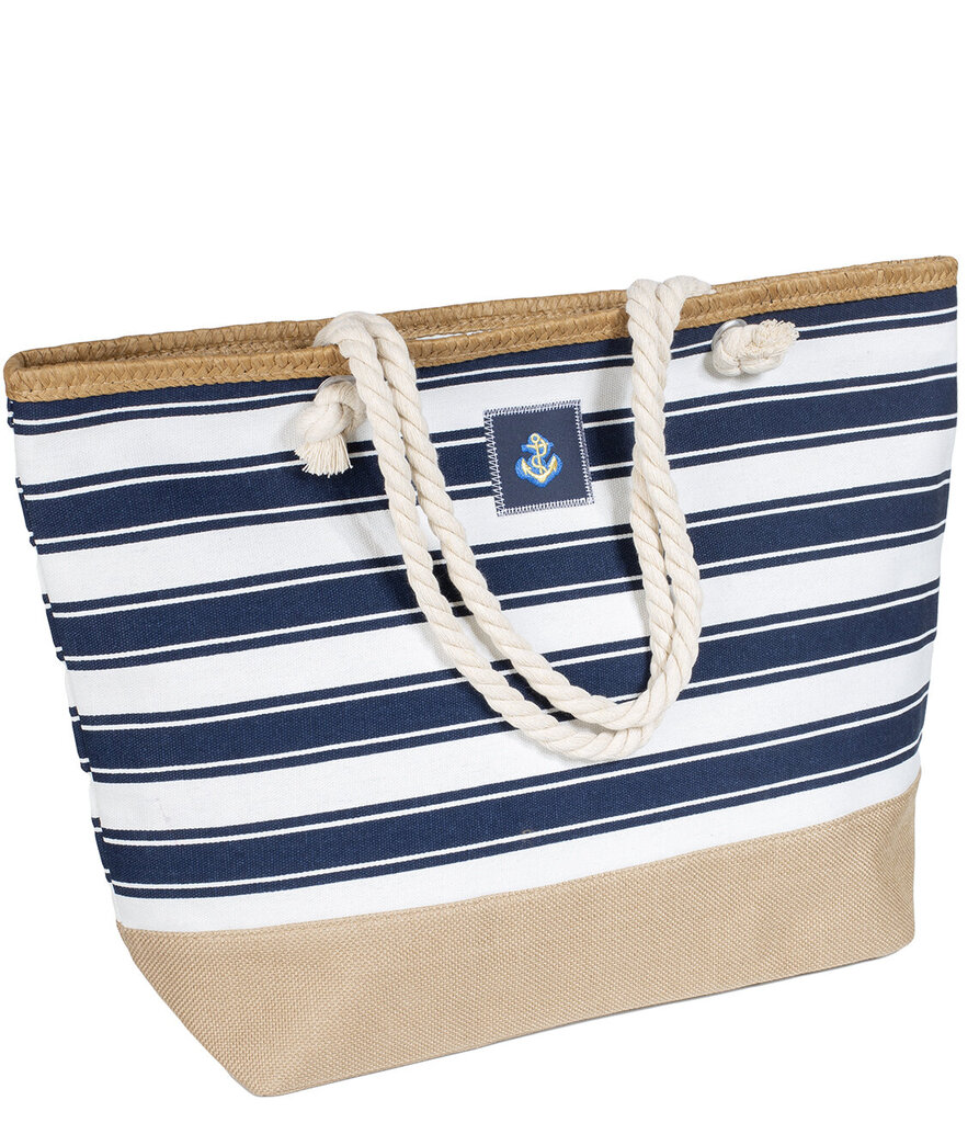 Didelis vasarinis paplūdimio krepšys su juostelėmis 17716-uniw kaina ir informacija | Moteriškos rankinės | pigu.lt
