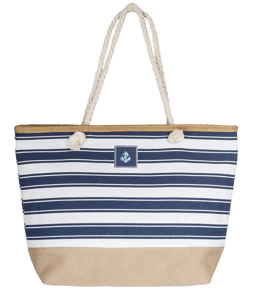 Didelis vasarinis paplūdimio krepšys su juostelėmis 17716-uniw kaina ir informacija | Moteriškos rankinės | pigu.lt