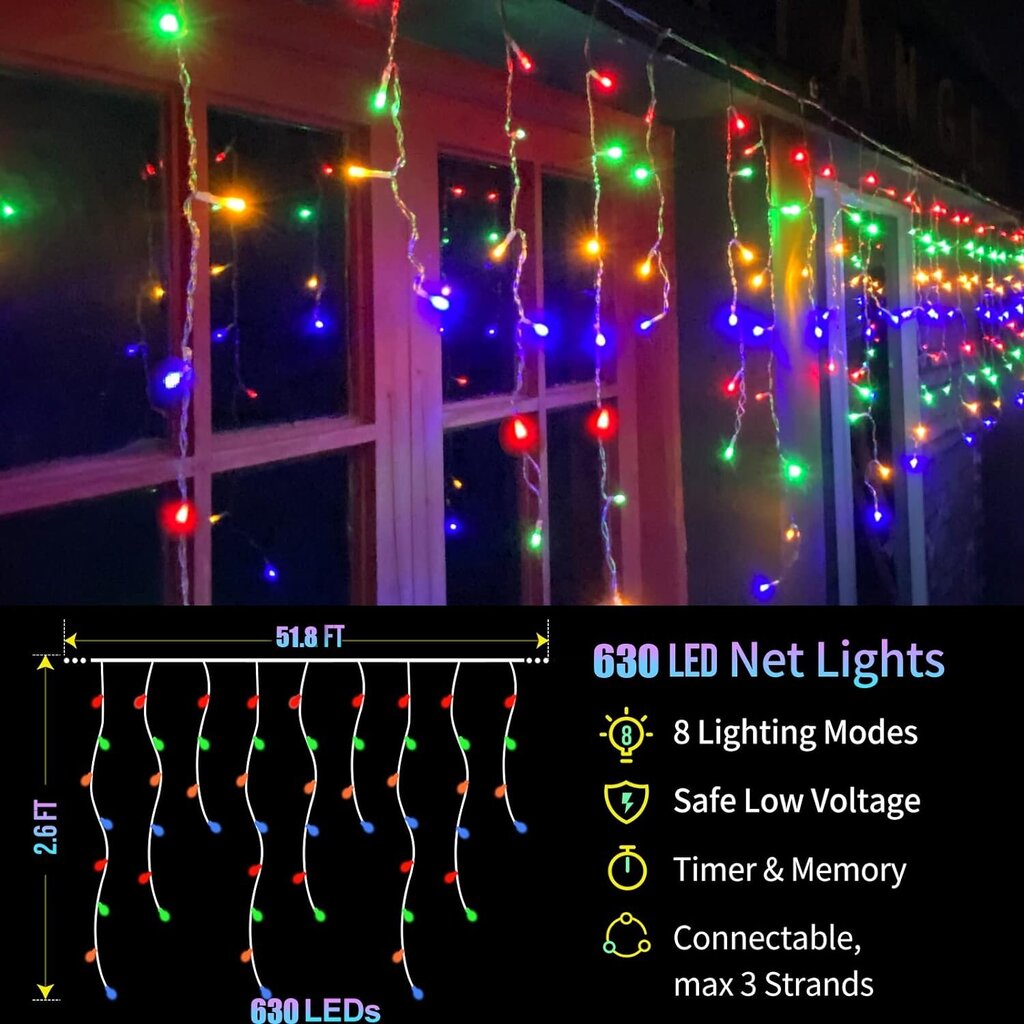 Girlianda 630 LED, 15m цена и информация | Girliandos | pigu.lt