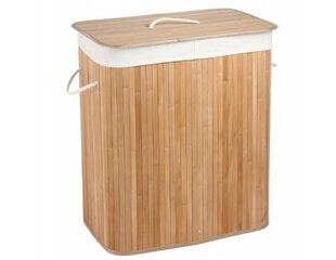 Бамбуковая корзина для белья 100 л цена и информация | Аксессуары для ванной комнаты | pigu.lt