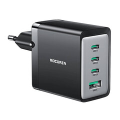 Wall charger GaN Rocoren 3x USB-C, 1x USB, 67W (black) цена и информация | Зарядные устройства для телефонов | pigu.lt