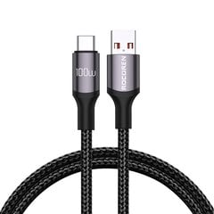 Fast Charging cable Rocoren USB-A to USB-C Retro Series 1m 100W (grey) цена и информация | Кабели для телефонов | pigu.lt