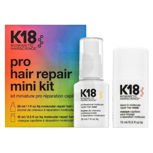 Plaukų kosmetikos rinkinys K18 Pro Hair Repair Mini Kit: plaukų dulksna 30 ml + plaukų kaukė 15 ml цена и информация | Priemonės plaukų stiprinimui | pigu.lt