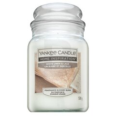 Yankee Candle Home Inspiration White Linen & Lace 538 г цена и информация | Подсвечники, свечи | pigu.lt