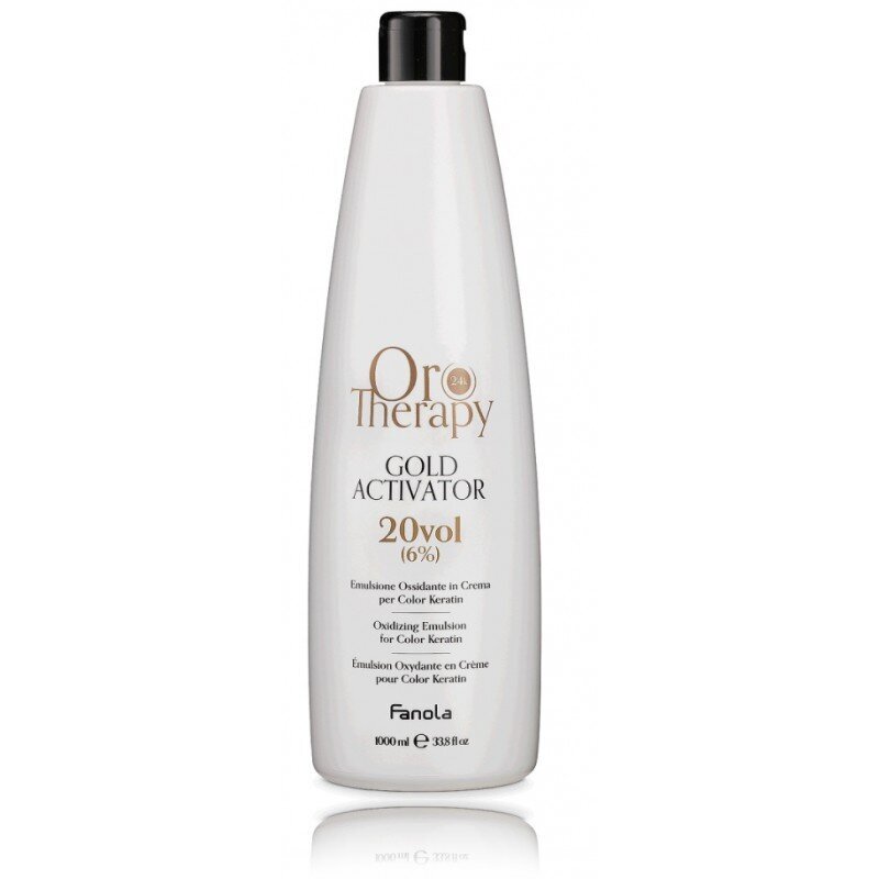 Oksidacinė emulsija Fanola Oro Therapy 24k Gold Activator 6% 20, 1000 ml kaina ir informacija | Plaukų dažai | pigu.lt