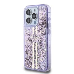 Guess PC|TPU Liquid Glitter Gold Stripe Case for iPhone 15 Pro Purple цена и информация | Чехлы для телефонов | pigu.lt