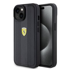 Ferrari Leather Carbon Vertical Red Line Case kaina ir informacija | Telefono dėklai | pigu.lt