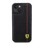 Ferrari Leather Carbon Vertical Red Line Case kaina ir informacija | Telefono dėklai | pigu.lt