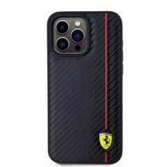 Ferrari Leather Carbon Vertical Red Line Case цена и информация | Чехлы для телефонов | pigu.lt