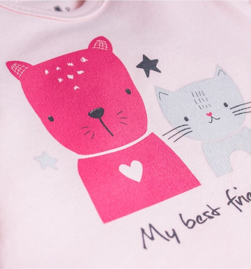 Marškinėliai mergaitėms Nini ABN-3068, rožiniai kaina ir informacija | Marškinėliai kūdikiams | pigu.lt