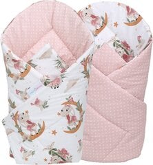 Dvipusis kūdikio vokelis - antklodė Babymam, 80x80 cm, baltas/rožinis kaina ir informacija | Vokeliai, miegmaišiai, pagalvės | pigu.lt