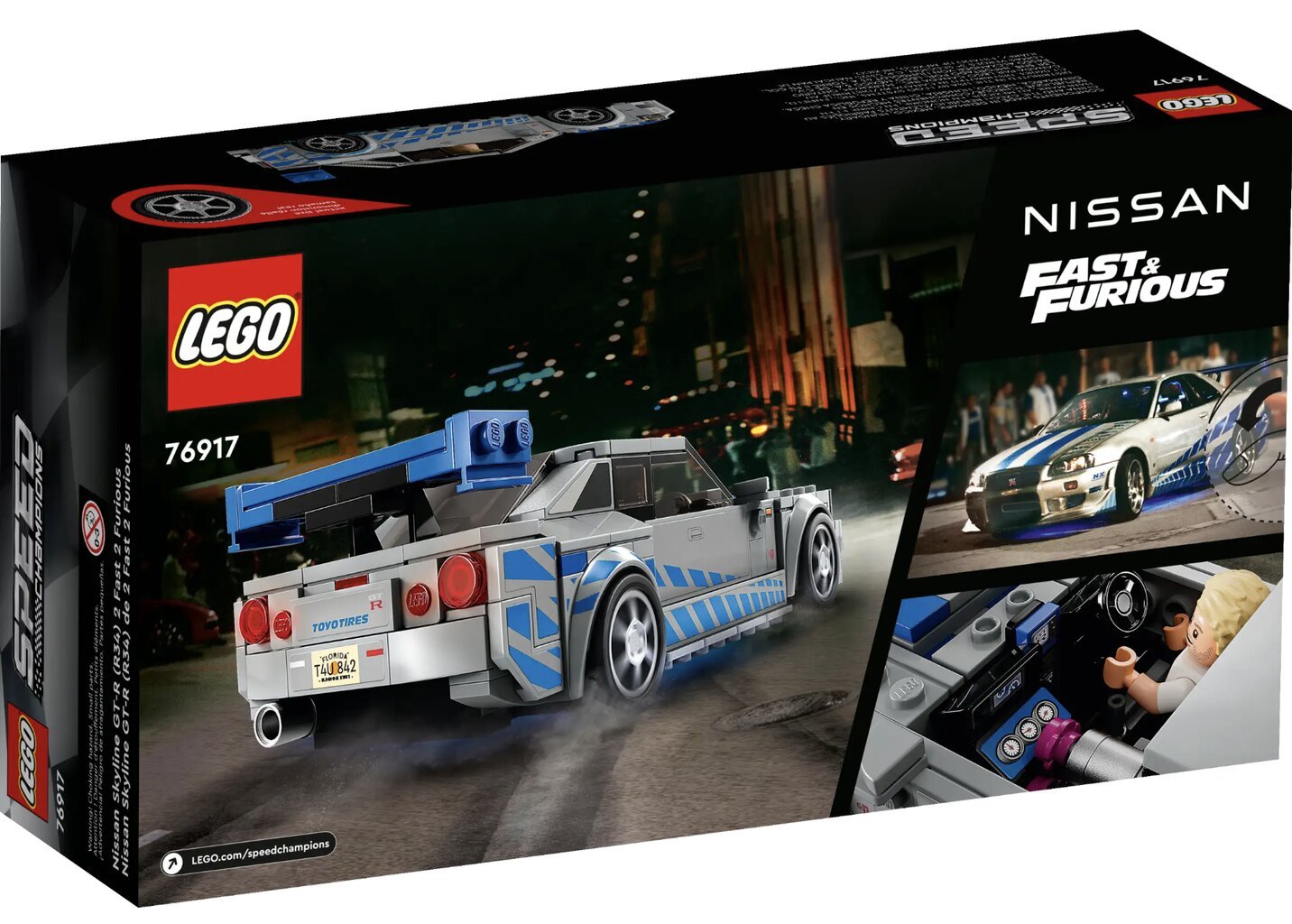 76917 LEGO® Speed Champions Greiti ir įsiutę 2 Nissan Skyline GT-R (R34) kaina ir informacija | Konstruktoriai ir kaladėlės | pigu.lt