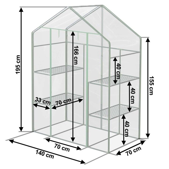 Mini šiltnamis-daigykla BG Storage 1.4 x 0.7 m x 195 cm цена и информация | Šiltnamiai | pigu.lt