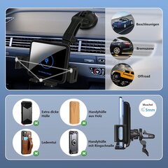 Uoucoo Car wireless charger kaina ir informacija | Telefono laikikliai | pigu.lt