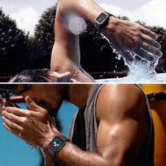 Защитный ремешок Ремешок с чехлом для Apple Watch 7/SE (41/40/38 мм) Бронированный чехол для часов Черный цена и информация | Чехлы для телефонов | pigu.lt