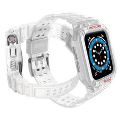 Apsaugokite dirželio dėklo apyrankę, skirtą Apple Watch 7/6/5/4/3/2/SE (45/44/42 mm) dėklo šarvai laikrodžio dangtelis, skaidrus kaina ir informacija | Telefono dėklai | pigu.lt