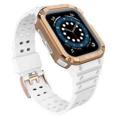 Защитный ремешок Ремешок с чехлом для Apple Watch 7 / SE (41/40 / 38 мм) Бронированный чехол для часов Белый цена и информация | Аксессуары для смарт-часов и браслетов | pigu.lt