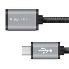 Кабель USB - гнездо micro USB - вилка 1 м Kruger Matz цена и информация | Кабели для телефонов | pigu.lt