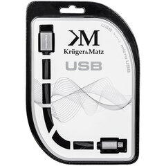 Кабель USB - гнездо micro USB - вилка 1 м Kruger Matz цена и информация | Кабели для телефонов | pigu.lt