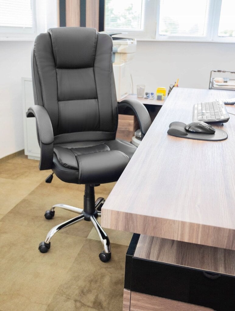 Pasukama kėdė Malatec, juoda цена и информация | Biuro kėdės | pigu.lt
