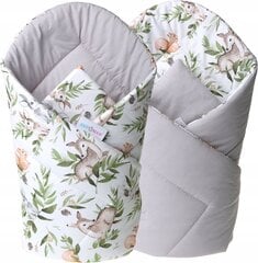 Dvipusis kūdikio vokelis - antklodė Babymam, 80x80 cm, baltas/pilkas kaina ir informacija | Vokeliai, miegmaišiai, pagalvės | pigu.lt