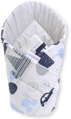 Двусторонний детский конверт - плед Babymam, 80x80 cm, white/blue цена и информация | Детские подушки, конверты, спальники | pigu.lt