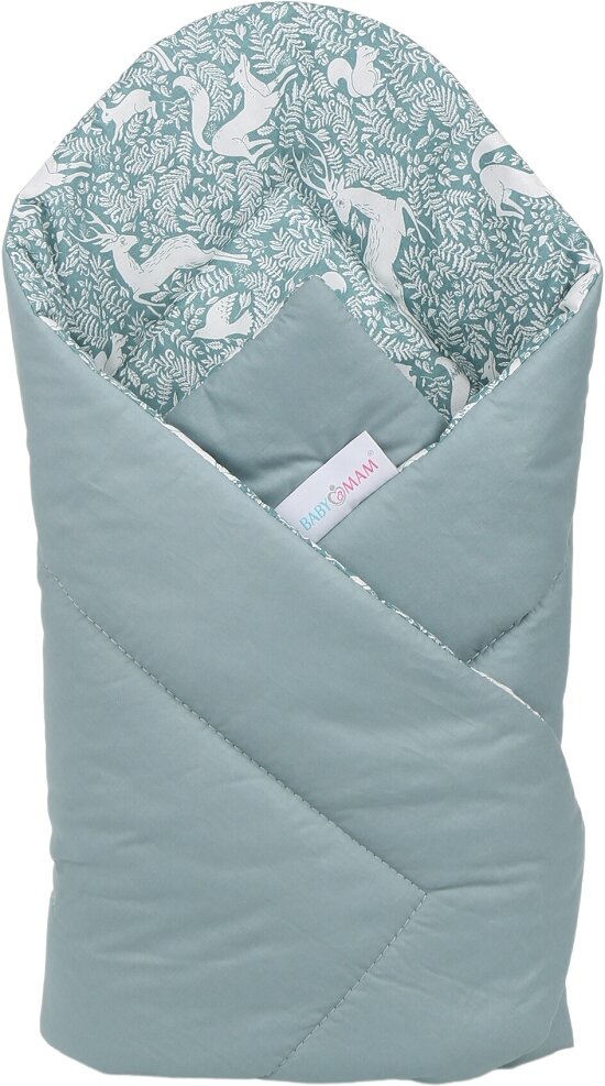 Dvipusis kūdikio vokelis - antklodė Babymam, 80x80 cm, mėlynas kaina ir informacija | Vokeliai, miegmaišiai, pagalvės | pigu.lt