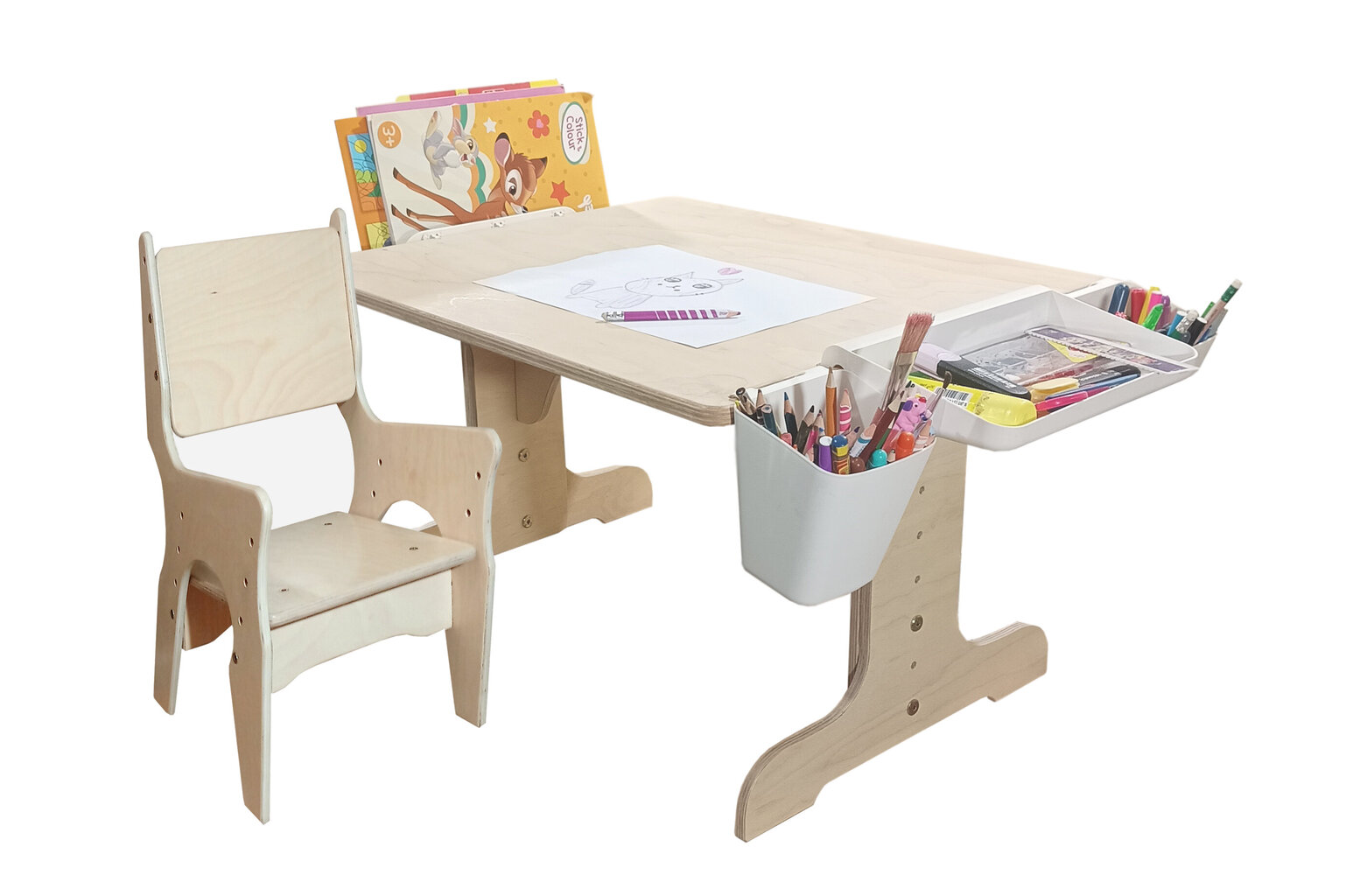 Vaikiškas stalas ir kėdė AguFinder Betula 60, rudas kaina ir informacija | Vaikiškos kėdutės ir staliukai | pigu.lt