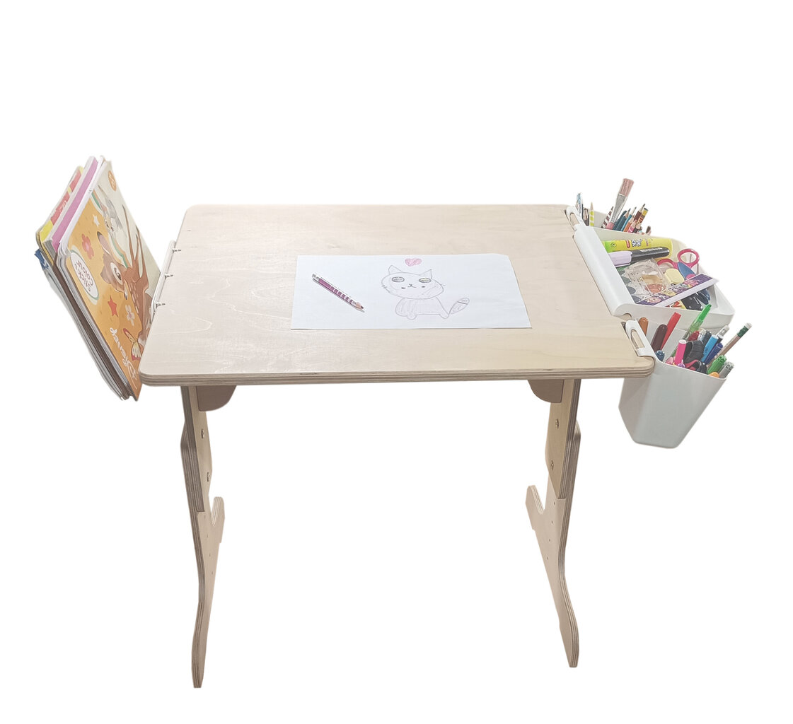 Vaikiškas stalas ir kėdė AguFinder Betula 60, rudas kaina ir informacija | Vaikiškos kėdutės ir staliukai | pigu.lt