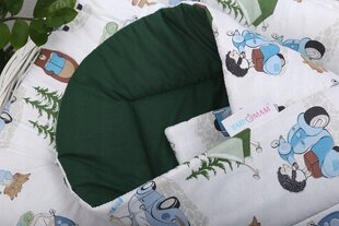 Dvipusis kūdikio vokelis - antklodė Babymam, 80x80 cm, baltas/žalias kaina ir informacija | Vokeliai, miegmaišiai, pagalvės | pigu.lt
