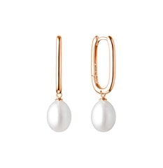 Paauksuoti sidabriniai auskarai su perlais kaina ir informacija | Auskarai | pigu.lt
